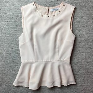 Blush Pink Peplum Blouse